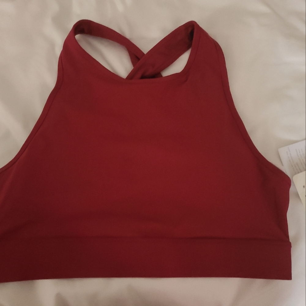 High neck cross back fabletics sports bra NWT